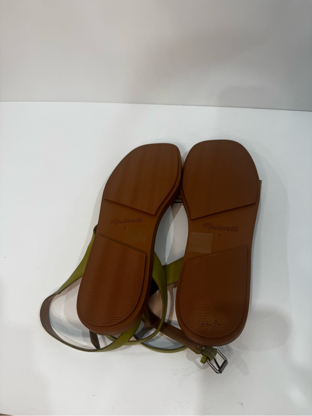 Madewell Olive Green Strappy Leather Flat Sandals brand new size 9 - Picture 5 of 8
